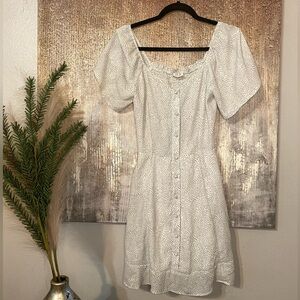 Sienna Sky Polka Dot Dress- White/Black